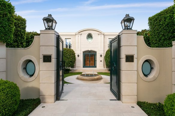 The mansion, designed by architect Stephen Gergely, is set on 2400 square metres.