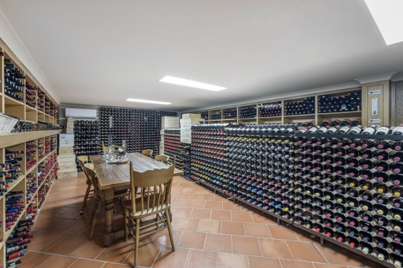 The four-bedroom Toorak home has a 5000-bottle wine cellar.