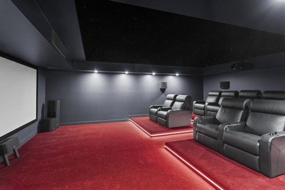 The property includes its own nine-seat private cinema. 