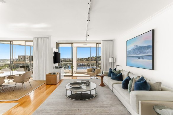 The Dixons have listed their three-bedroom pad in a block of 12 at Darling Point.