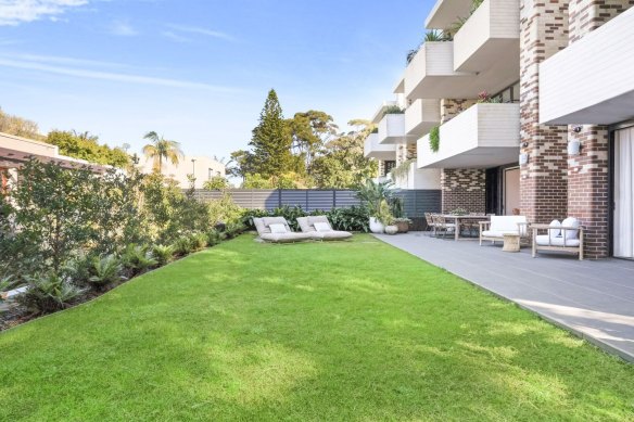 The four-bedroom, garden apartment is in an MHN Design Union-designed block in Rose Bay.