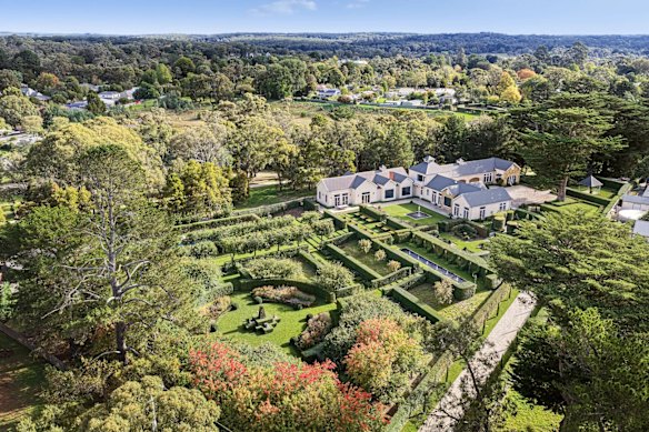 The sprawling estate includes multiple gardens. 