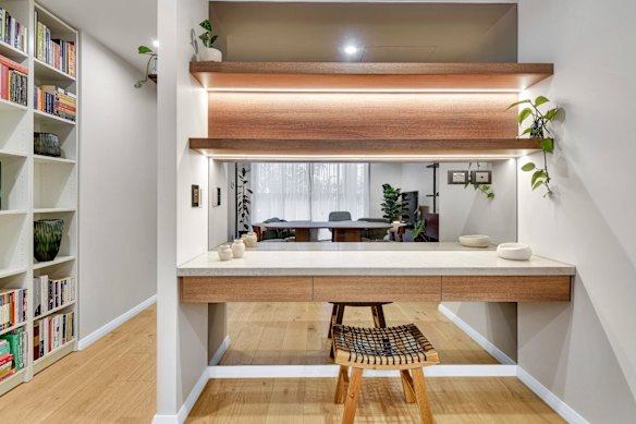 The two-bedroom apartment was built just two years ago and has a second private entryway, separate from the common areas.