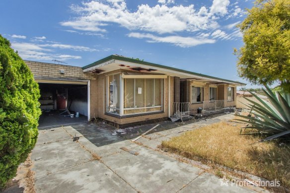 The front of the house along Wellard Road has been extensively damaged by fire.