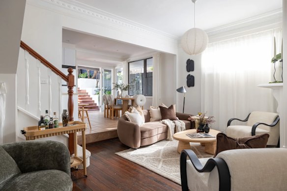 This fully renovated four-bedroom  home in Lilyfield passed in at auction. Negotiations are continuing with a potential buyer.