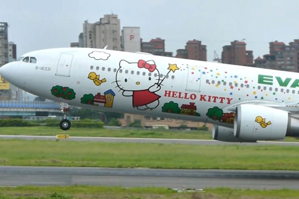 Eva Air, Taiwan, with Hello Kitty livery.