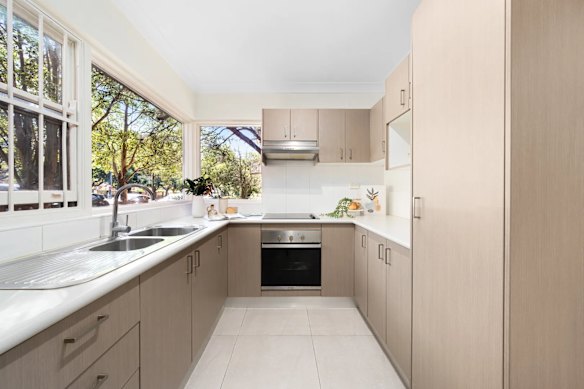 The two-bedroom apartment has been updated and enjoys good natural light.