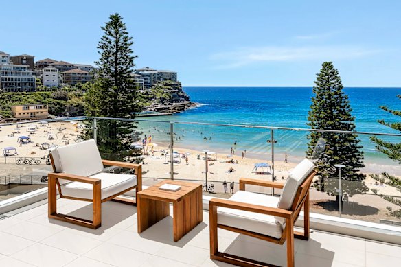 The whole-floor residence is directly opposite Manly Beach. 