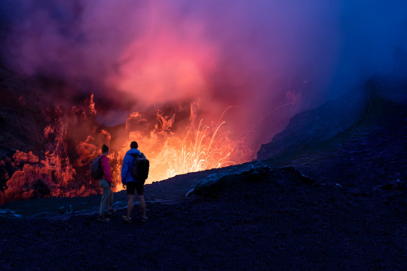 Volcanic action on Tanna Island, Vanuatu.