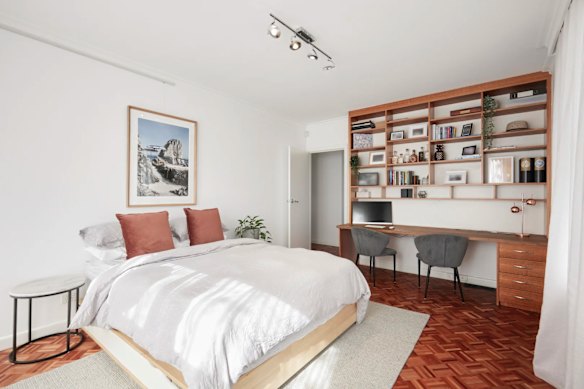 A young family outbid downsizers for the keys to the three-bedroom Elwood unit. 