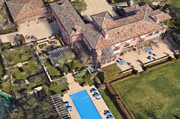 Satellite image of the Montecito home of Prince Harry and Meghan, Duchess of Sussex 