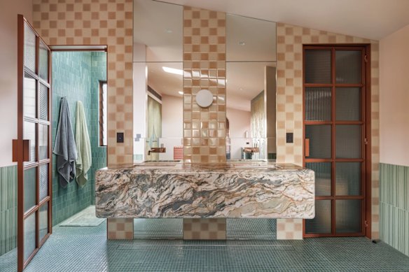 The home’s decor is anything but white. The buyer’s guide is $10 million.