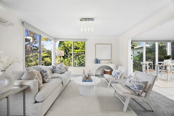 The three-bedroom house at 2 Jacaranda Place has several living areas over two levels.