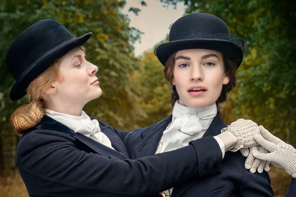 Lily Collins and Emily Beecham in the BBC adaptation of Nancy Mitford’s The Pursuit of Love.
Supplied