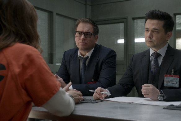 Michael Weatherly, centre, in Bull.