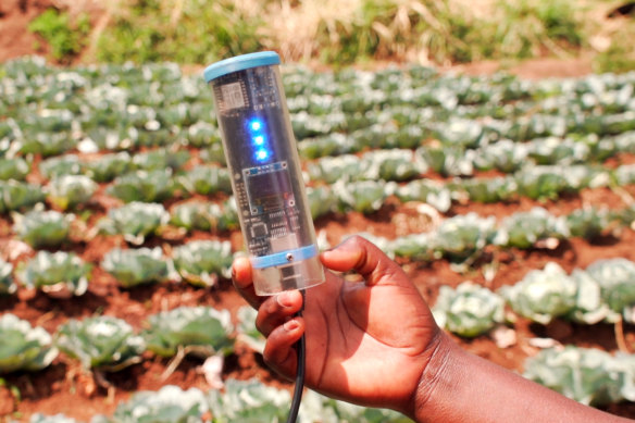 The CSIRO's Chameleon technology, an Australian-designed sensor that helps farmers read the quality of their soil. 