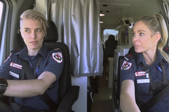 Nine's Paramedics TV show, featuring ambulance officers, from left, Nicola and Risky.