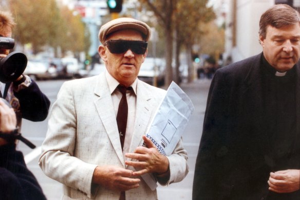 Gerald Ridsdale (left) faces court in 1993.