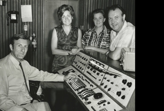Rita Hamblin (second from left) during her ABC days on Contact. 