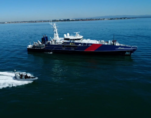 An Australian Border Force Cape-class boat used for patrol operations against illegal fishing and people smuggling.