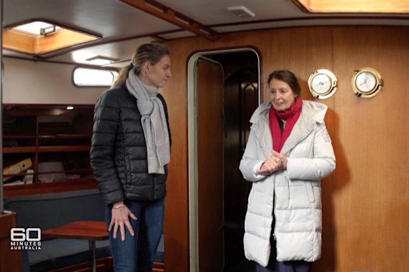 Sue Neill-Fraser with 60 Minutes reporter Amelia Adams.