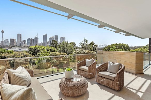 The Potts Point apartment sold by Chris Coudounaris and his wife Antonia for $11.5 million.
