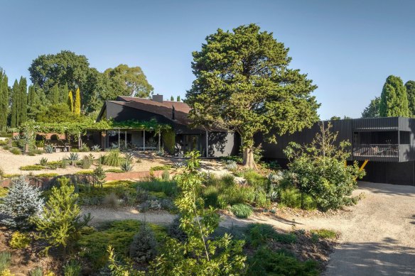 The home blends into the landscape.