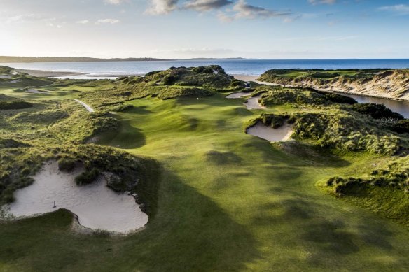 Spectacular holes that wind along the coast at Barnbougle.