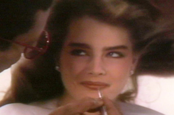 Brooke Shields as a child having make-up applied for a photo shoot in a scene from the documentary “Pretty Baby: Brooke Shields.” 