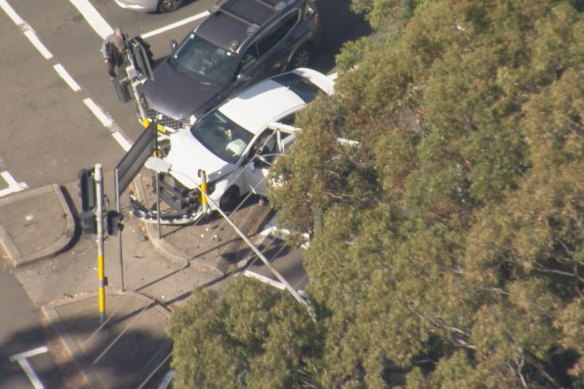 The end of a police chase that snaked through the north-west of Sydney last year. 