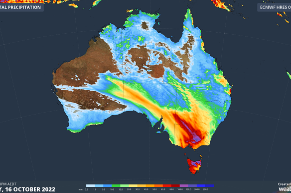 Forecast accumulated rain over Australia this week. 