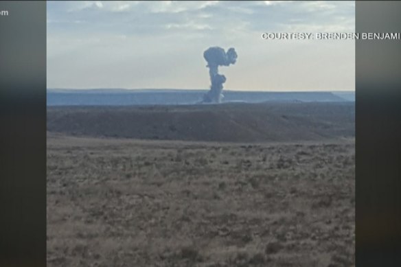 An image showing an explosion at the Grand View waste facility in Idaho in 2018.