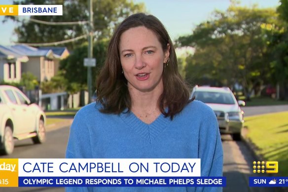 Cate Campbell on TODAY. Keep an eye out for her on ACA.