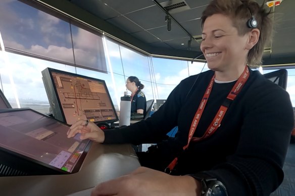 Traffic controller Melissa Lindsay calls the shots at Melbourne Airport. 