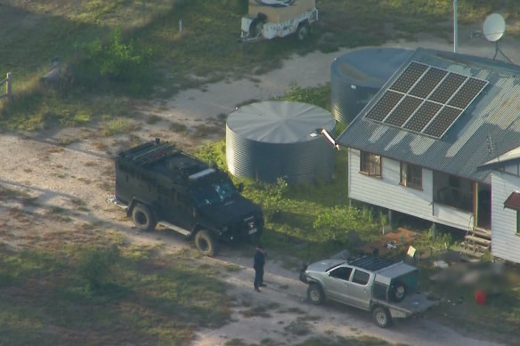 The property in Wieambilla, Queensland, where six people died on Monday night.