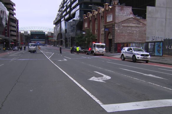 Lonsdale Street has been cordoned off after the shooting.