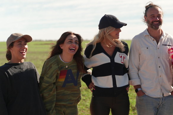 Celebrities (from left) Lydia Lassila, Pia Miranda, Nikki Osborne and Gyton Grantley in The Big Trip.