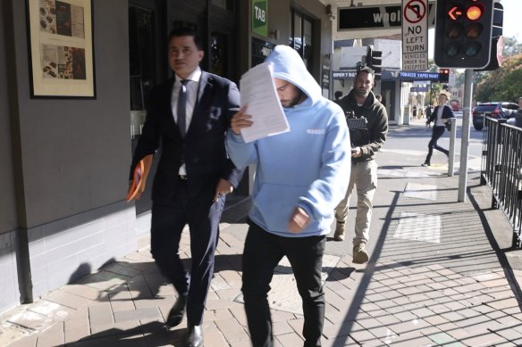 Clayton Lewis in Parramatta after being arrested on betting corruption charges.