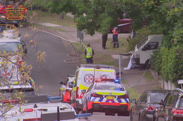 Police cordoned off Rembrandt Street on Thursday. 