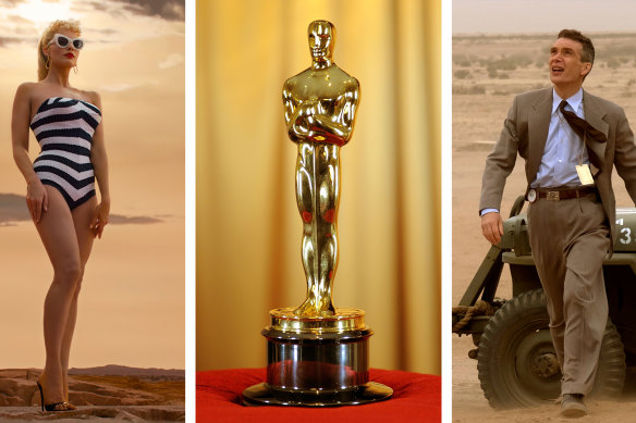 Box office epics Barbie and Oppenheimer are both up for best picture this year. 