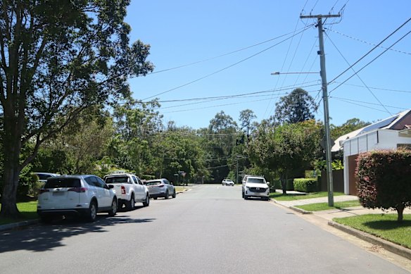 Royal Parade in Ashgrove, where a cyclist died on Monday night.