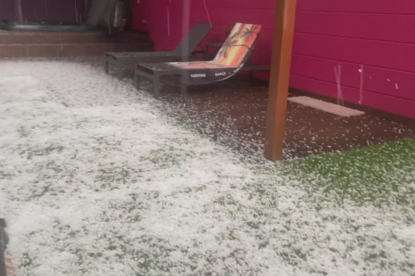 Hail fell in Glenmore Park.
