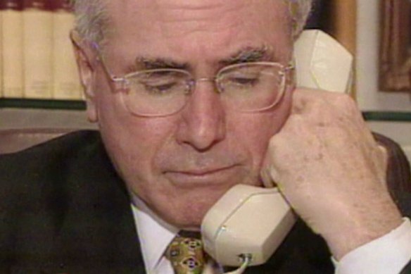 John Howard on the phone in Washington on September 11, 2001.