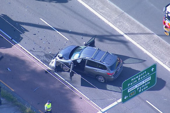 The scene of a serious crash on Pittwater Road, Mona Vale on Wednesday.