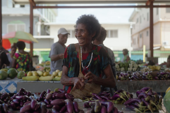 A market stall in Honiara.