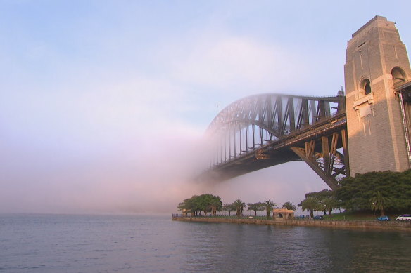 Thick fog blanketed Sydney this morning.