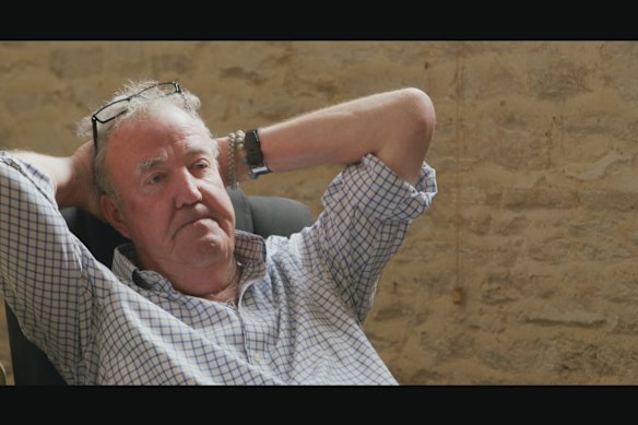 A still from the episode of Clarkson’s Farm in which Jeremy Clarkson reveals he has cancer.