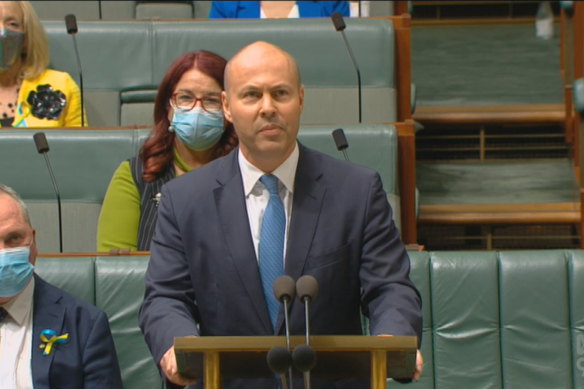 Treasurer Josh Frydenberg delivers the federal budget.