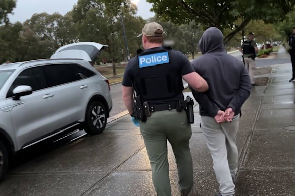 Ahmed Naghdali, 26, is arrested in Point Cook on Tuesday morning.