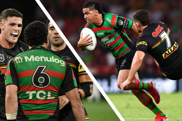 Nathan Cleary and Cody Walker had a running battle during last year’s NRL grand final.
